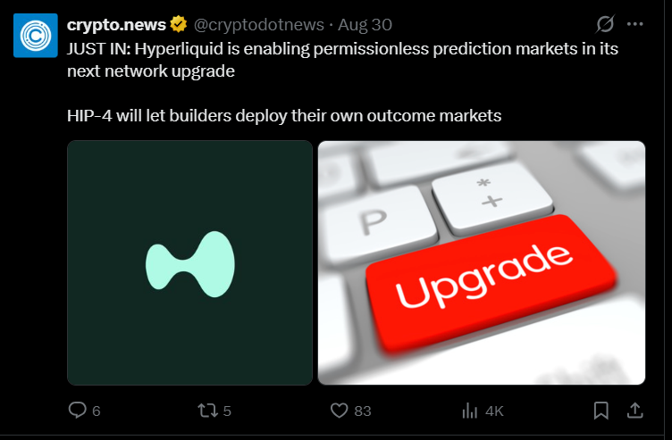 Snapshot of crypto.news X post